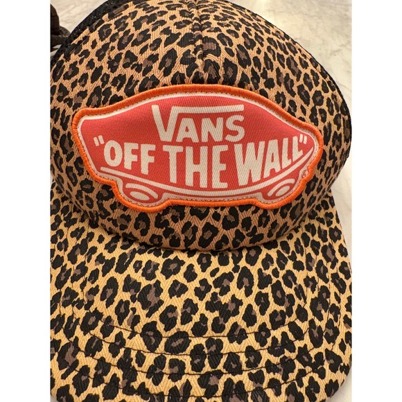 Vans Leopard Print Trucker Hat Snapback Mesh Cap "Off The Wall" - Picture 3 of 9